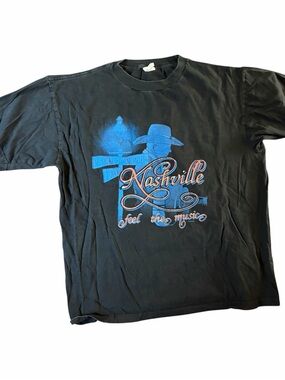 Vintage Black Men’s XL Extra Large T Shirt Nashville Music Tour Champ
